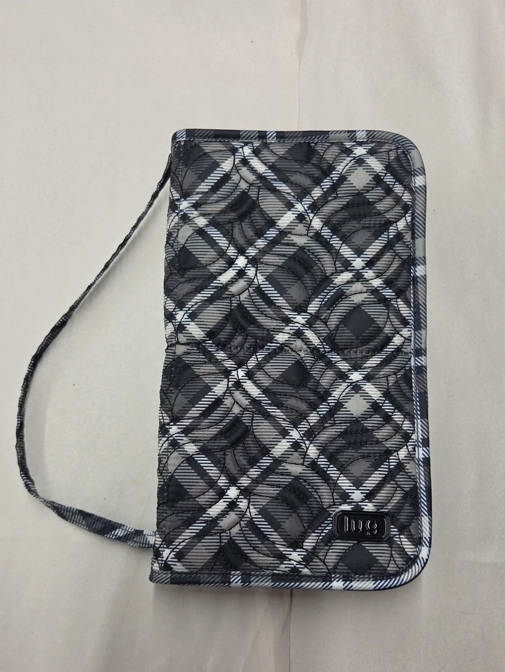 lug Black and White Quilted Plaid Sleeper XL Brush Holder